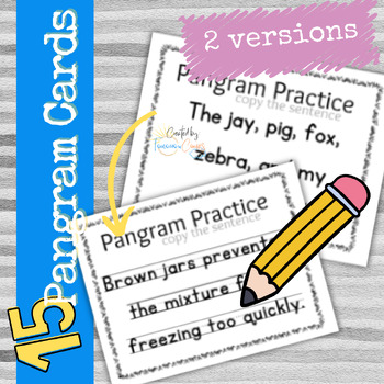 Preview of 15 Pangram Practice Cards