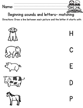 Printable Beginning Sound Worksheets by Maria Lucas | TPT