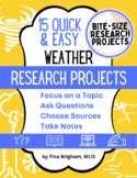 Mini Research Projects about Weather Workbook + Research Template