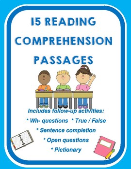 Preview of 15 Reading Comprehension Passages | 1st-3rd Grade