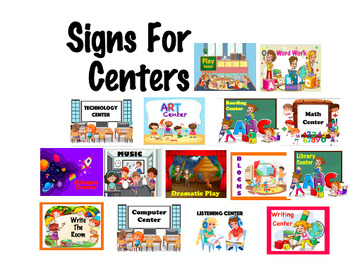 Preview of 15 Signs for Centers: Editable/full color