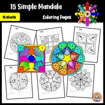 Preview of 15 Simple Mandala Coloring Pages/Mandala pattern/Mandala Art