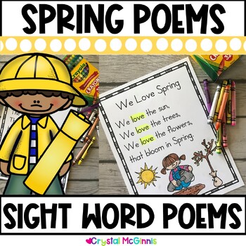 Preview of Dollar Deal | 15 Spring Sight Word Poems Kindergarten Sight Word Activity Poetry