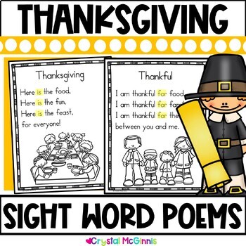 15 Thanksgiving Sight Word Poems | Shared Reading | Sight Word Activity