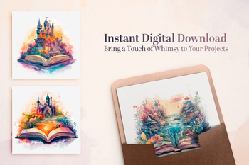 Watercolor books old vintage, 15 cliparts png