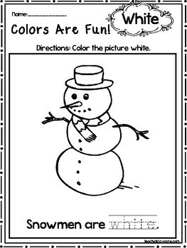 15 white colors are fun printable worksheets preschool kdg color recognition