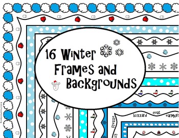 Preview of 16 Winter Frames and Backgrounds