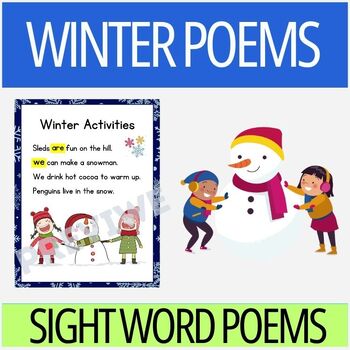 15 Winter Sight Word Poems | Shared Reading | Sight Word Activity | New ...