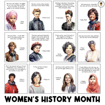 Preview of 15 Women's History Month Posters | Bulletin Board Display | Women's Day Decor