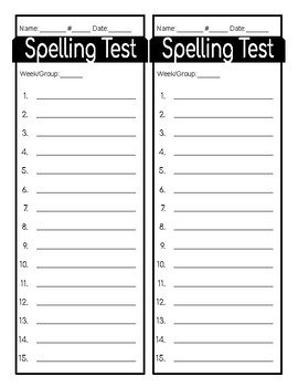 Preview of 15 Word Spelling Test