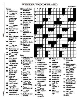 Preview of 15 X 15 Christmas Crossword Puzzle