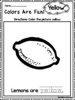 15 yellow colors are fun printable worksheets preschool kdg color recognition