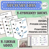 15 embroidery stitches step-by-step cards/ Video tutorials