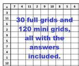 15 pages Times Table Grids Full and Mini - Ready to print