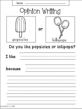 Kindergarten Opinion Writing (Distance Learning Enabled) | TpT