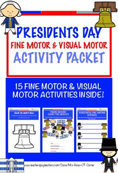 Preview of 15 pg President's Day Activity Packet! NO PREP! Fine and Visual Motor activities