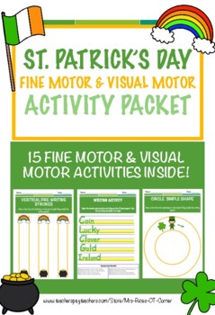 Preview of 15 pg St. Patrick's Day Activity Packet! NO PREP! Fine and visual motor activiti