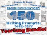 150 American History Writing Prompts!  A Yearlong Bundle! 