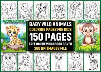 Preview of 150 Baby Wild Animals Coloring Pages