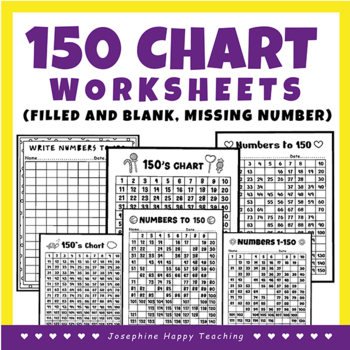 Preview of 150 Chart Worksheets | filled and blank | Fill in the Missing Numbers