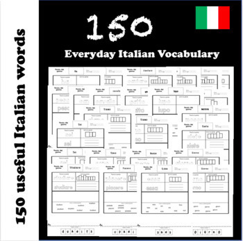 Preview of 150 Frequency Italian Words: Color it, Draw it, Build it