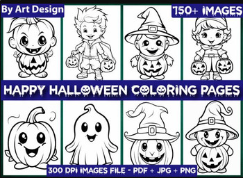 Preview of 150 Happy Halloween Coloring Pages