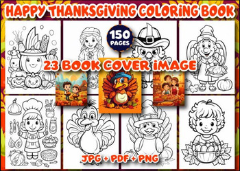 Preview of 150 Happy Thanksgiving Coloring Book