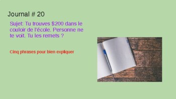 Preview of 150 Journal Prompts (French)
