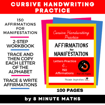 Preview of 150 Manifestation Affirmations Cursive Handwriting Printable Cursive Writing