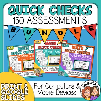 Preview of 150 Math Worksheets for Distance Learning 3rd, 4th, 5th grade   Digital or Print