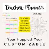 Preview of 150 Pages Not dated Professional and Personal Teacher Planner Wellbeing Journal
