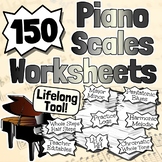 150 Piano Scales Worksheets | Tests Quizzes Homework Sub-W