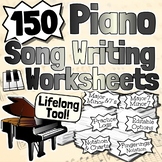 150 Piano Song Writing Worksheets | Tests Quizzes Homework