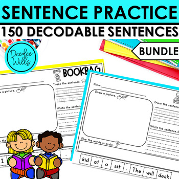 Preview of Decodable Sentence Building & Sentence Writing Practice - 150 Handwriting Pages