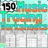 150 Tracing Music Worksheets | Tracing Music Rhythms Symbo