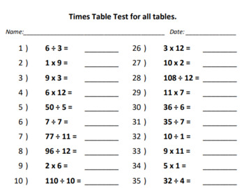 Tests : tables de multiplication