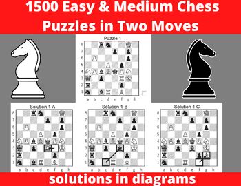 Preview of 1500 Chess Puzzles in Two Moves Printable PDF - with Answers - Instant Download