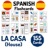155 Spanish House Vocabulary Flashcards (BUNDLE) - La Casa