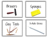 158 Art Room Labels for Word Walls, Organization, and Clas