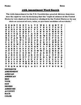 12th Amendment Word Search (Twelfth Amendment) by Northeast Education