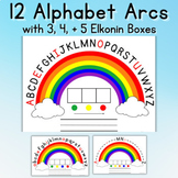 12 Alphabet Arcs with 3, 4, or 5 Elkonin Boxes, Full or Pa
