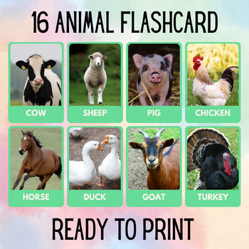 Preview of 16 Animal Educational Printables Flashcards Educational Activities Posters