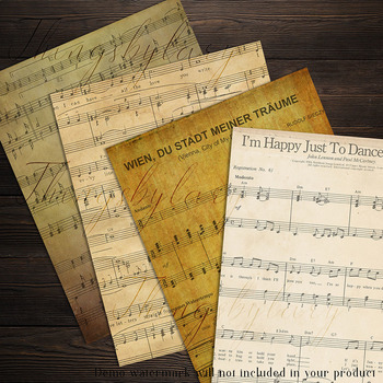 Download 16 Antique Music Sheet Digital Papers 8 5x11 In By Thingsbylary Tpt