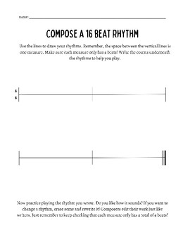 Preview of 16-Beat Composition Worksheet