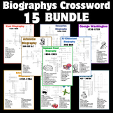 15 Biographys Crossword Puzzle Worksheet Activity