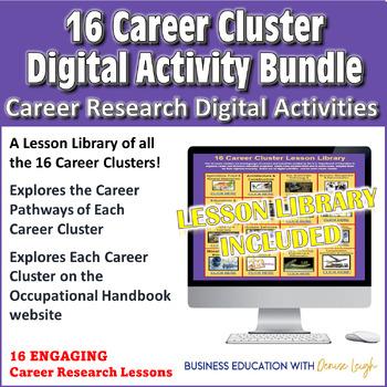 Preview of 16 Career Cluster Research & Exploration Digital Activities/Lessons BUNDLE!