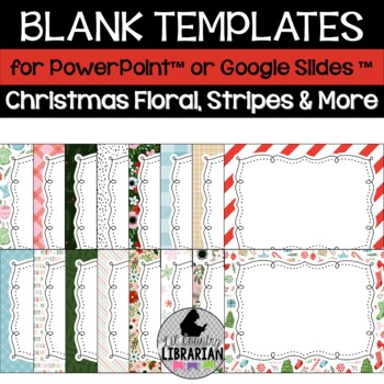 Preview of 16 Christmas Floral Blank Background Templates for PPT or Slides™