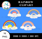 16 Clipart PNG transparentbackground,Multi-colored rainbow