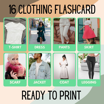 Preview of 16 Clothing Educational Printables Flashcards Educational Activities Montessori