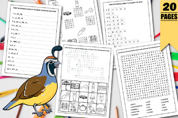 Preview of Crossword Puzzle, Vocabulary Activities, Word Search, Scramble, Missing Letters